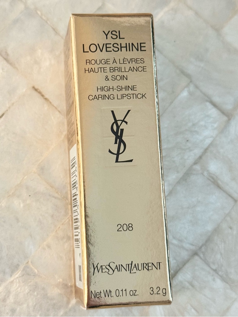 NWT YSL Yves Saint Laurent Loveshine high shine caring lipstick color shade 208